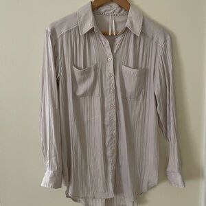 Anthropologie Light Pink Button-Up Blouse